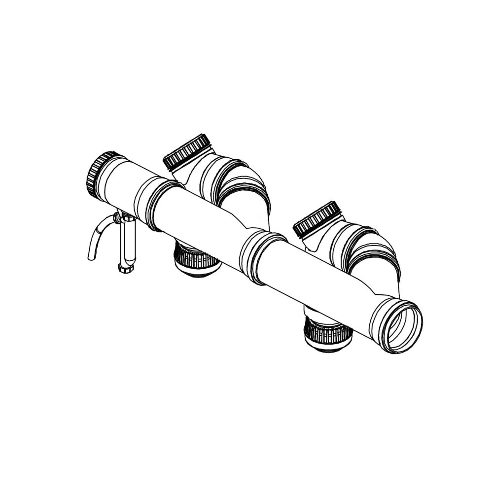 Colector evacuare gaze arse &Oslash; 160 cu clapeta, pentru doua centrale Luna Duo-tec MP+ 1.130-1.150